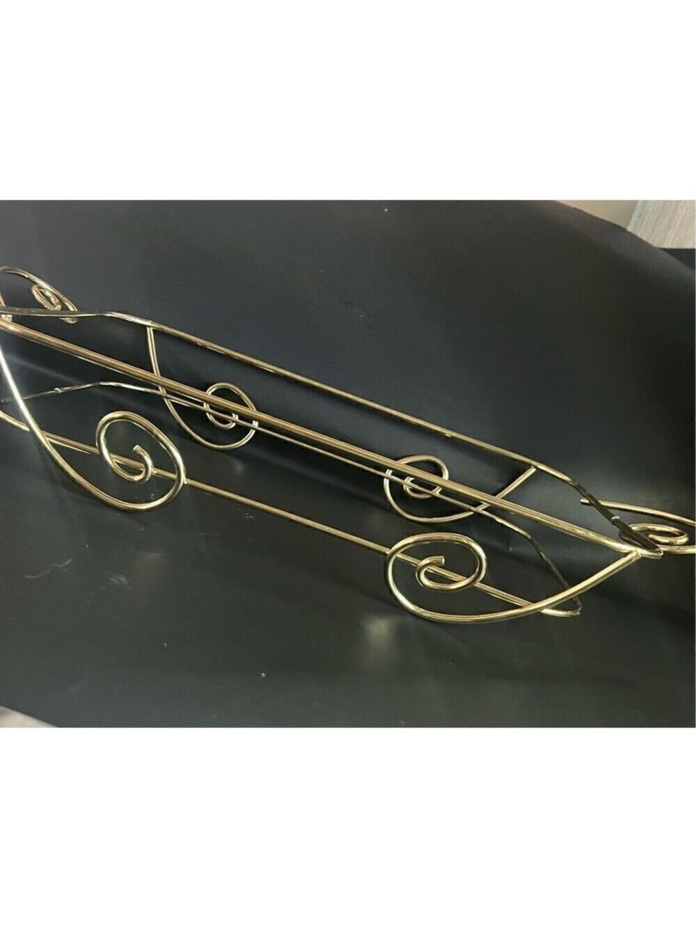 Cradle Stand Pryex FireKing vintage gold metal
